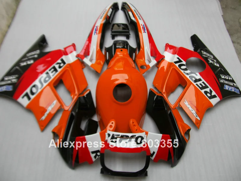 Orange repsol Fairing kit for Honda CBR 600 F2 1992 1991