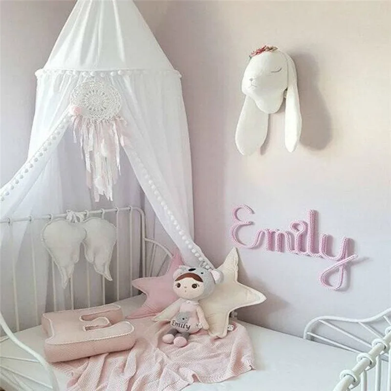  Cute Kids Room Wall Decoration Single Door Hanging Net Children Bedroom Decor Cotton Kids Girls Bal - 32885187718