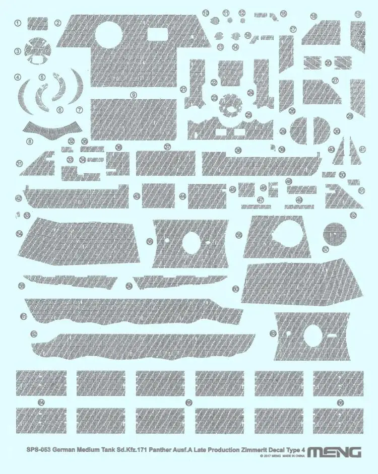 Meng МОДЕЛЬ SPS-053 1/35 пантера Ausf. В конце производства циммерит наклейка Type.4