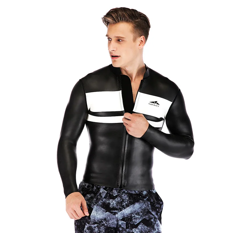 SBART 3 мм черно-белый гидрокостюм для подводного плавания из неопрена костюм куртка открытая клетка супер мягкая кожа разделенные топы для серфинга дайвинга костюм