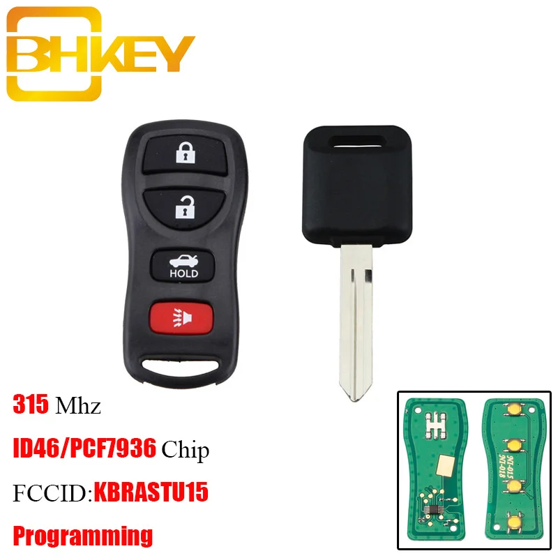 BHKEY 4 кнопки дистанционного ключа для Nissan 315Mhz ID46 чип Altima Maxima 2004 2006 Armada 2005 2015