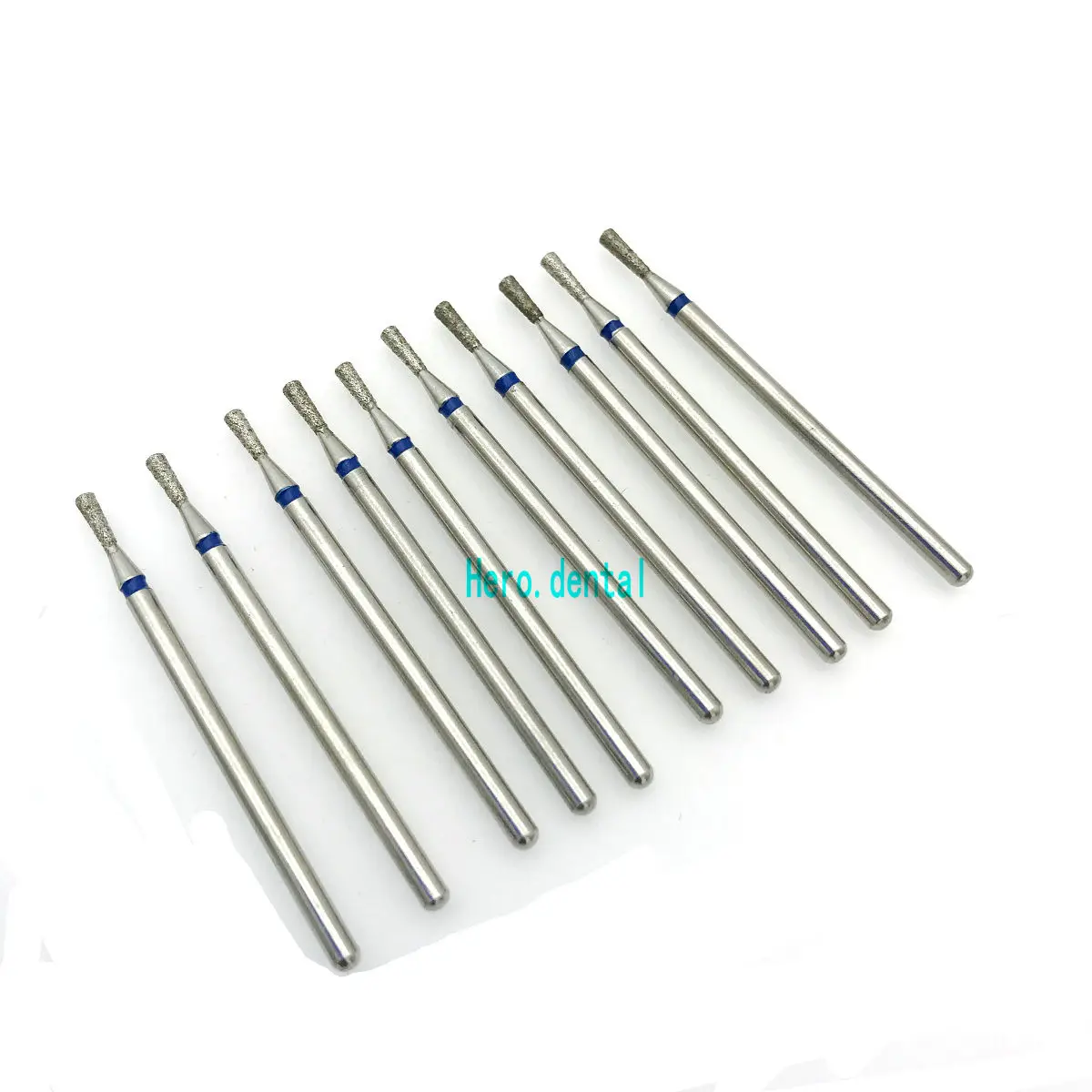 

New 10 Pcs 2.35mm Shank Diamond Grinding Bur Drill Bits For Grinding Inverted Cone MN18 Polishing Burs