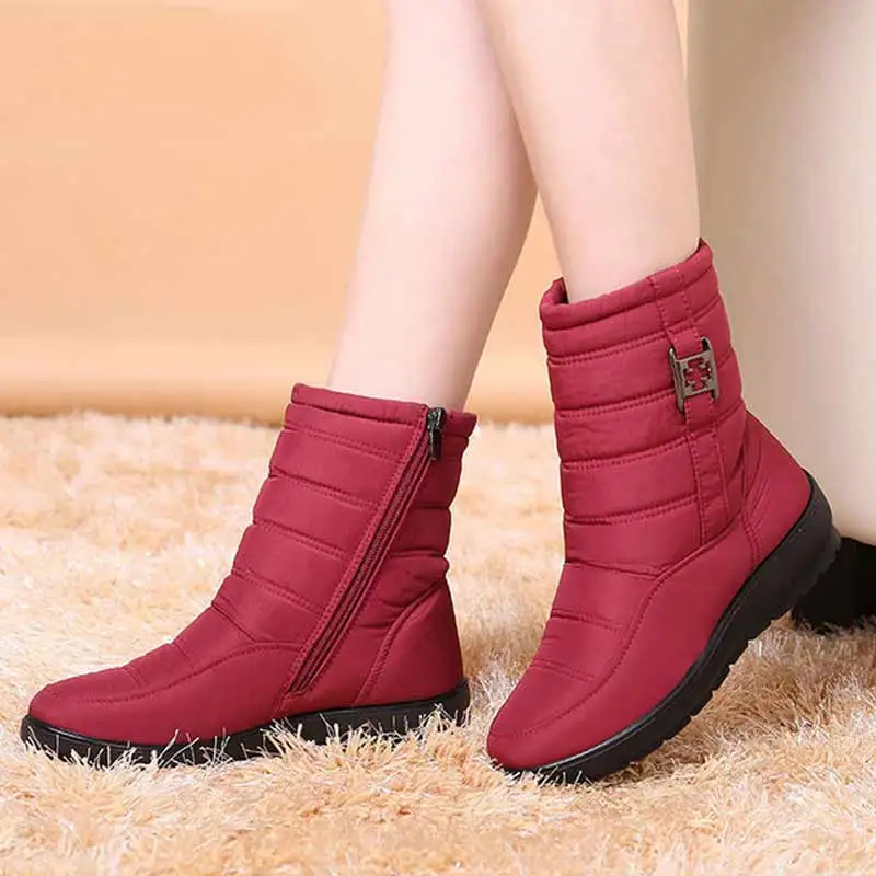 

Plus size winter boots women 2019 warm non-slip boots women zip waterproof casual women shoes comfortable flats shoes woman