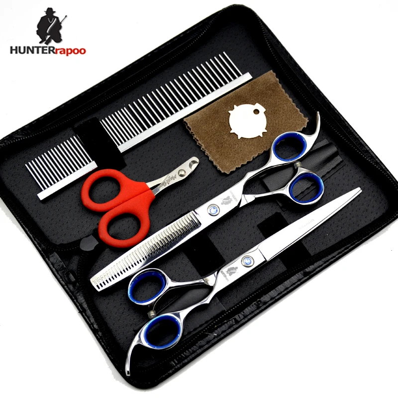 

Free Shipping HT9138 7" Barber Cutting Scissors set Thinning Shears Professional hairdressing scissors kit for haircut salons