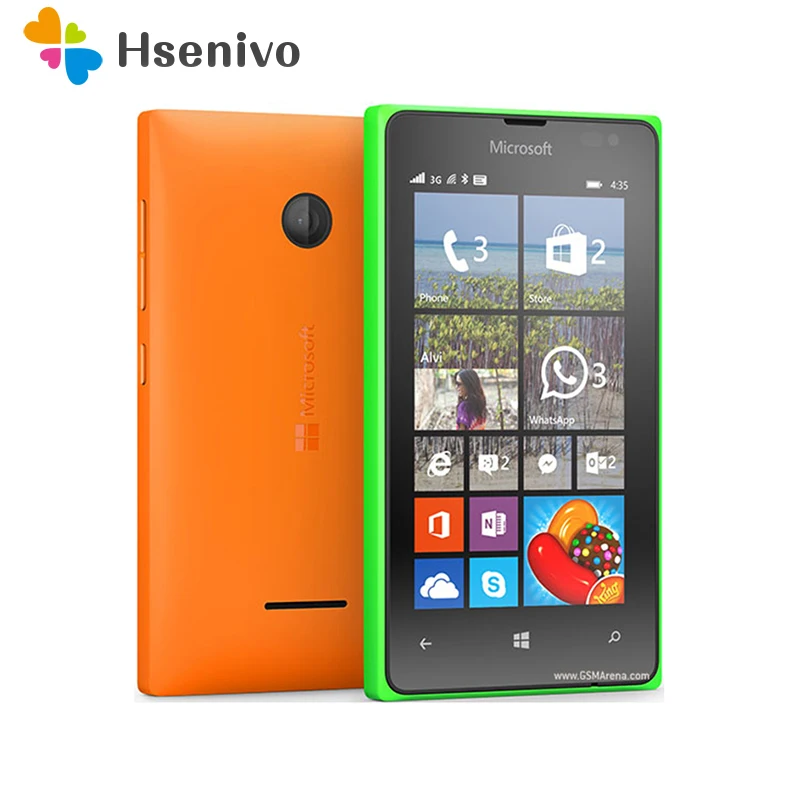 

100% Original Unlocked Microsoft Lumia 435 Dual-core 8GB ROM 1GB RAM mobile phone 4.0" 480x800 pixels Free shipping