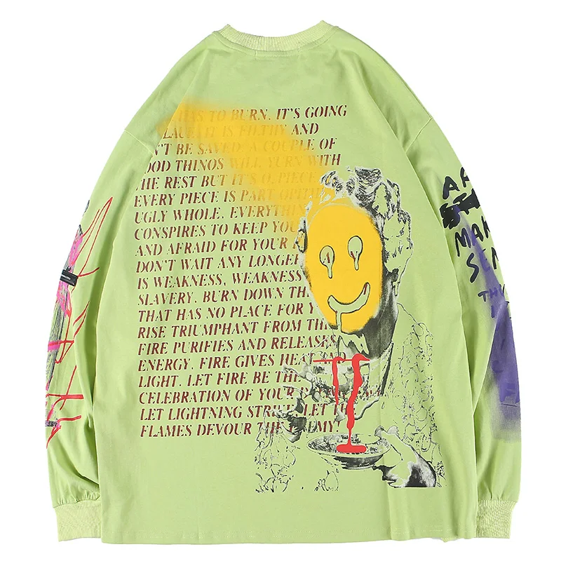 Cena Aolamegs bluza męska list fajny nadruk O Neck sweter styl hip hopowy dres męski zaawansowana główna ulica jesień Streetwear