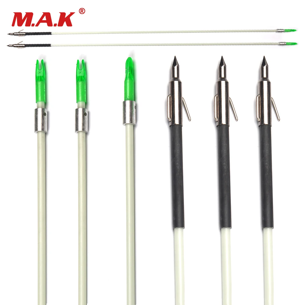 

3/6/12 Pcs Fishing Arrows Shoot Fish Arrow OD 6mm Fishing Arrows Fit for Recurve Compound Bows Archery Hunting Shooting