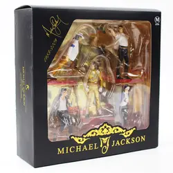 11 см 5 шт./лот Майкл Джексон ПВХ фигурку Модель игрушки с красным базы холодный super star Майкл Джексон танцы поза модель подарок