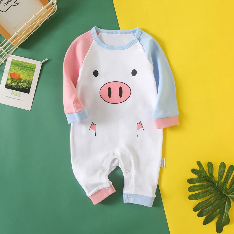 

2019 New 0-2 years old cute pink blue baby clothes spring and autumn newborn romper cartoon toddler cute Clothes
