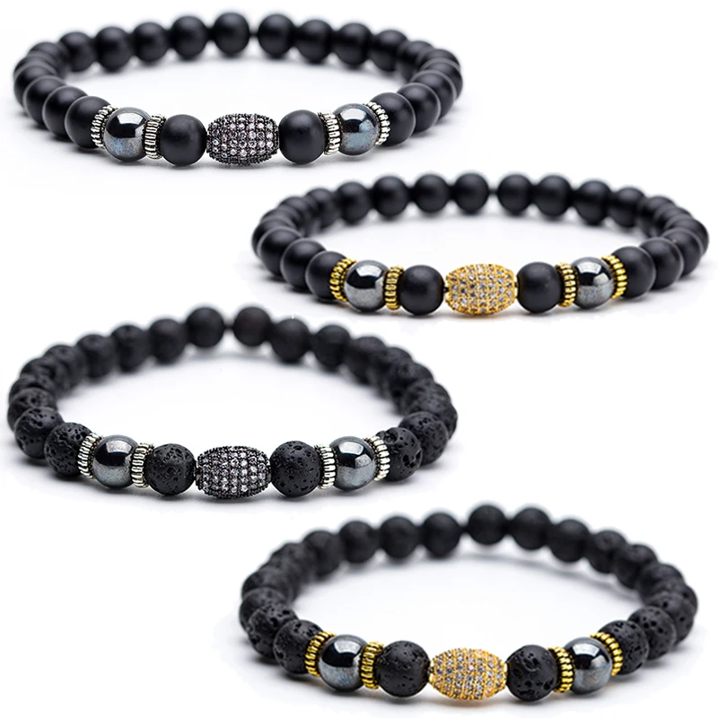

Bead Bracelets for women & men High quality Natural stone Hematite Men's bracelets Charm Shambala Crysta Elastic Bracelet