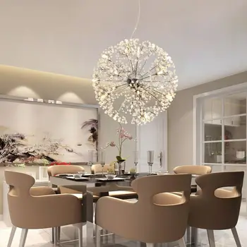 

Modern LED Crystal Pendant Lamp Dandelion Chandelier Light Fixture For Dining Room Bedroom Lustres de Cristal AC220V 110V