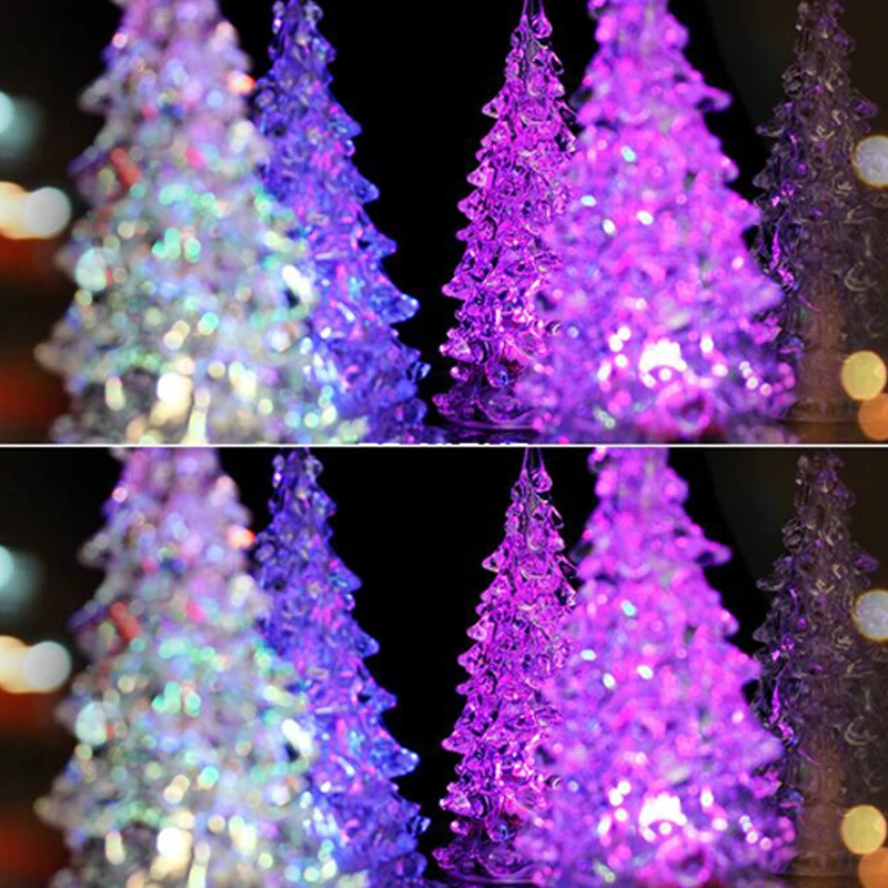 New Led toys Christmas Tree Light Mini Changing LED Optic Lights Xmas
