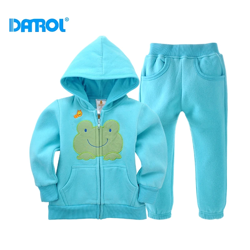 1T 5T Polyester Fleece Baby Clothes Sets Thick Kids Boy Girl Hoodies