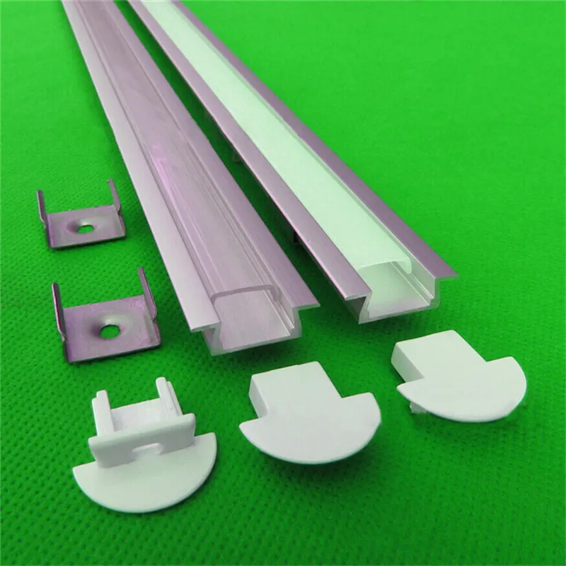 

Алюминиевый профиль длиной 2 м, 10 шт., 80 дюймов, светодиодная полоса длиной 2 м с лентой 5050, млечное/прозрачное покрытие для печатной платы 12 мм, Встроенный канал