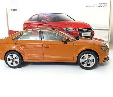 Белый/черный 1:18 Модель автомобиля Audi A3 2012 Седан сплав мини автомобиль миниатюрный автомобиль коллекция подарков - Цвет: Оранжевый