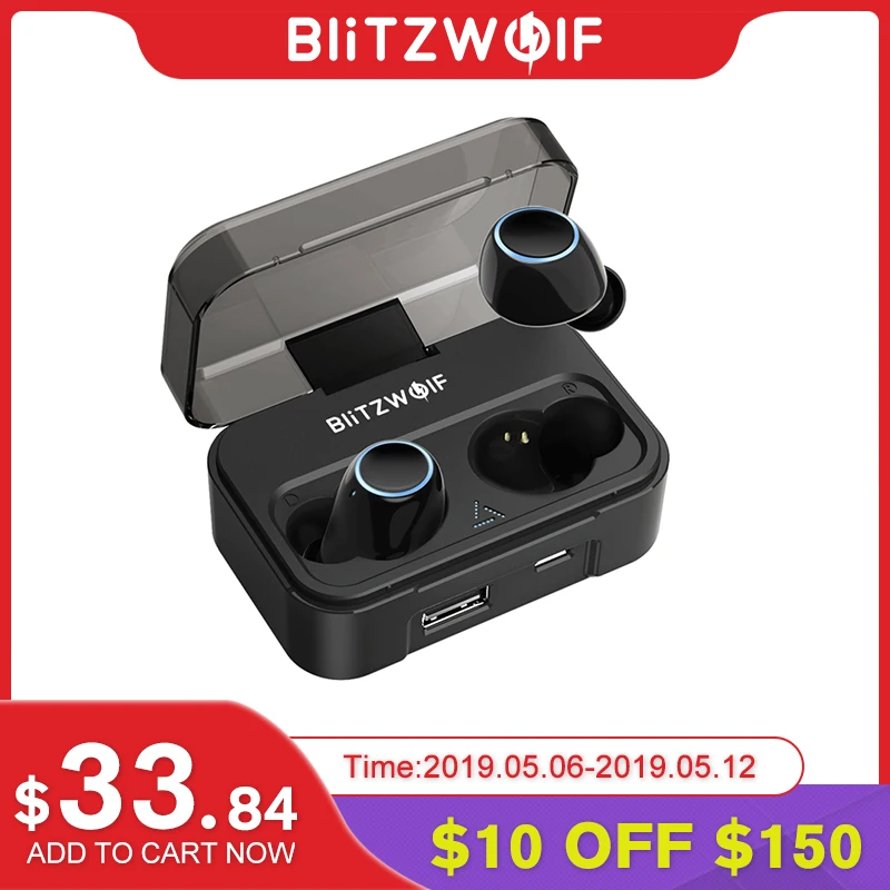 Blitzwolf BW-FYE3 bluetooth V5.0 Touch Sensitive True Wireless Earphone HiFi Stereo Bilateral Calls 2600mAh for Phone Charging