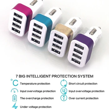 

Car-styling 1PC Universal 4 Port USB DC Car Charger Adaptor For iPhone Samsung Galaxy Note 7