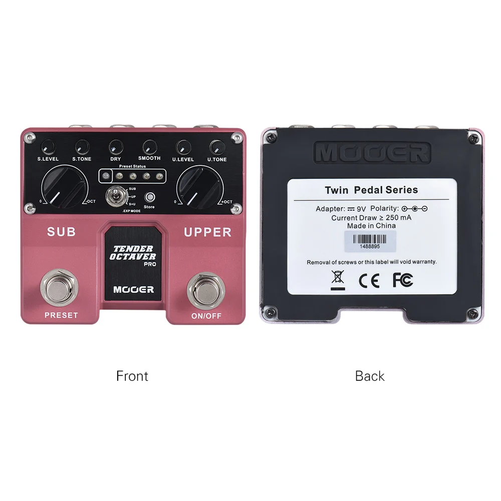 MOOER TENDER OCTAVER Pro гитарный октавер педаль эффектов Sub& Upper Octaves 4 пользовательских пресетов с двойными ножками аксессуары для гитары