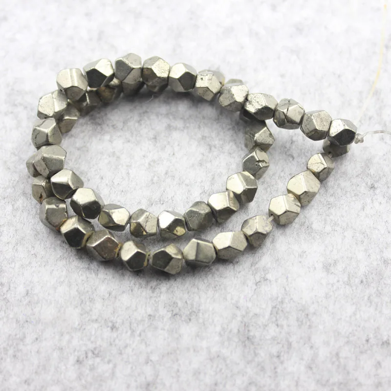 

Natural Stone Iron Pyrite Round Loose Beads 7x8MM Sizes (Sell By Strand) HTK1005