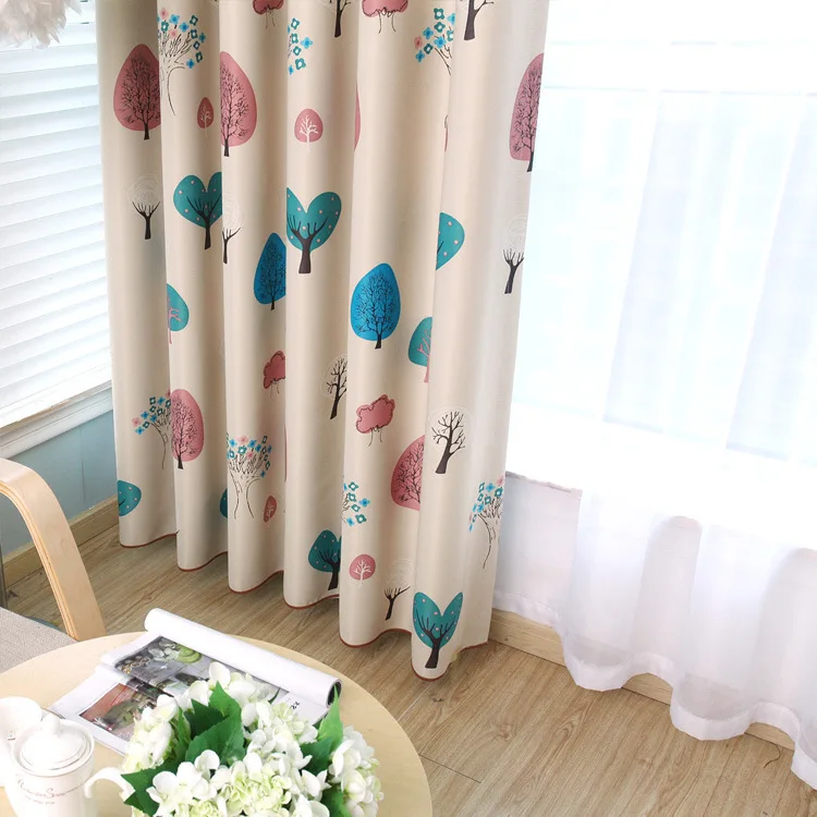 

2017 New Elegant Kids Room Curtains Blackout Cartoon Tree Design Window Curtains for Children Child Fast Shipping