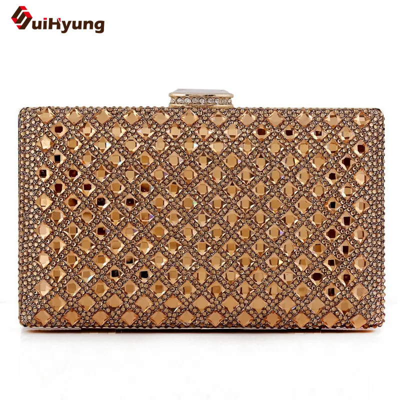 

2016 New Women's Banquet Clutch Luxury Shiny Diamond Evening Bag Rhinestone Wedding Party Dinner Handbag Purse Shoulder Bag