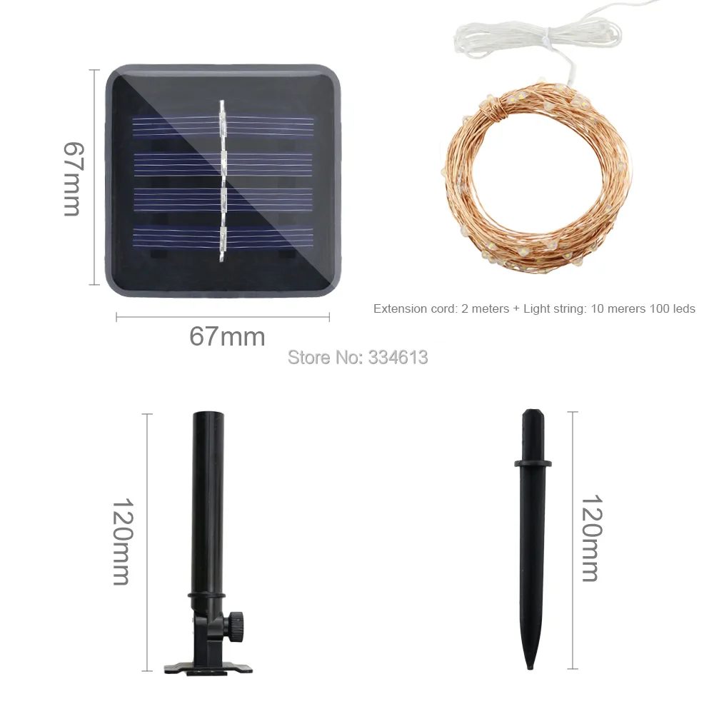 Светодиодный солнечные 10 м/33FT 100 светодиодный s Открытый Медный провод затемнения строки мигают Звездное букет Рождество декоративные огни