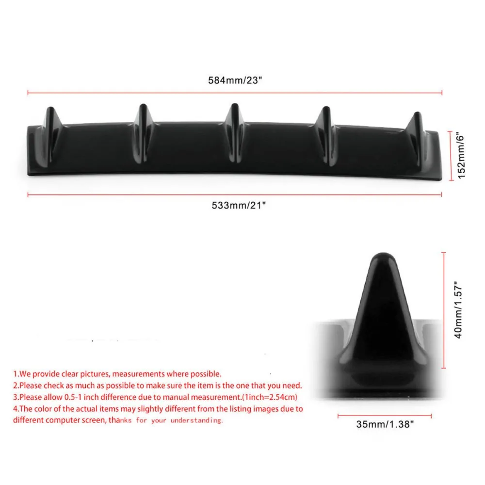 Универсальный автомобильный диффузор, губа на задний бампер 5/3 плавник блеск акульих плавников Стиль заднего бампера спойлер для губ сплиттер автомобиля-Стайлинг ABS пластик