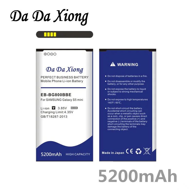 DaDa Xiong 5200 мАч EB-BG800BBE EB-BG800CBE батарея Замена для samsung GALAXY S5 мини батарея G870 SM-G800F SM-G800H