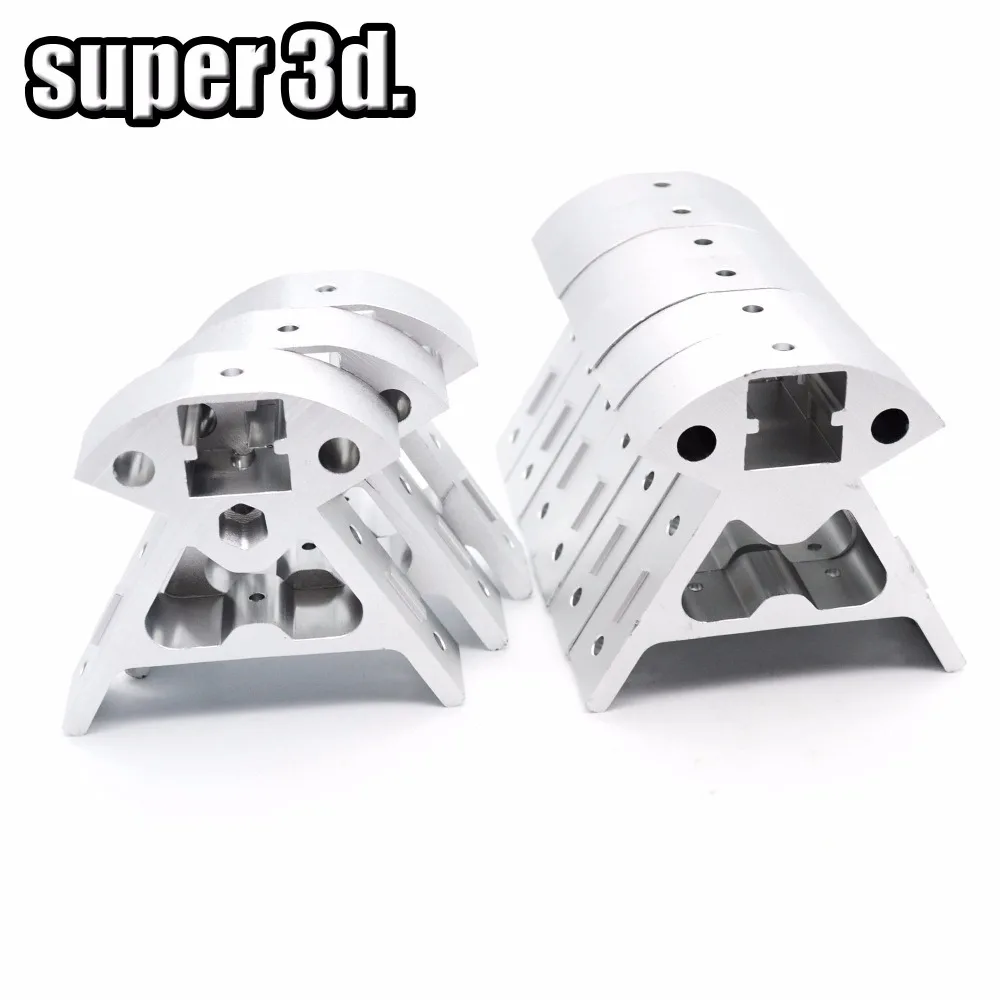 

9pcs/set Aluminum Frame Black/Sliver 3 Top+6 bottom Vertex 2020 All-metal profile Kossel 3D Printer parts Reprap Corners Delta