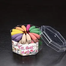 1 коробка смешанный цветной дым обратного потока благовония конусы натуральный аромат рефлюкс башня благовония пули лаванда; Жасмин Зеленый чай Роза