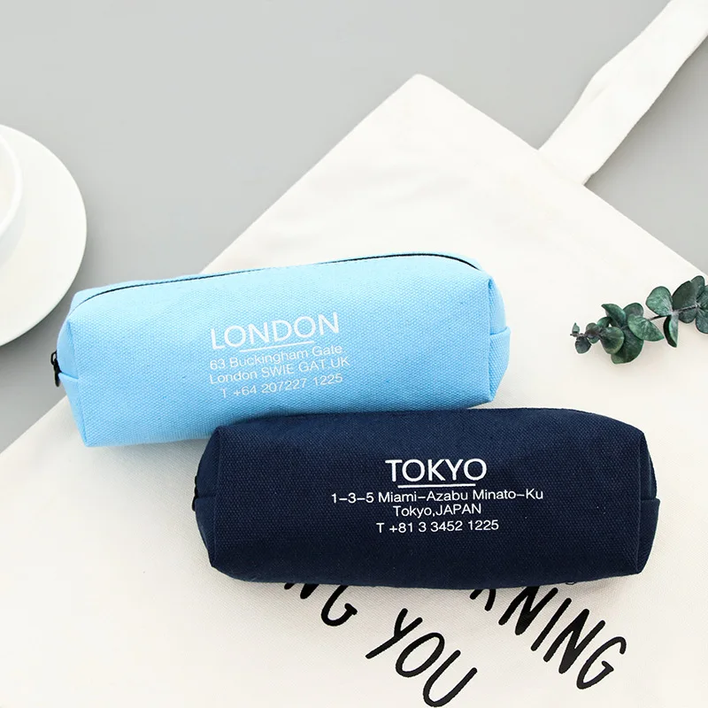 

Kawaii London Paris Tokyo Denim Pencil Case Storage Organizer Pencilcase Pen Pouch School Supply Stationery Cosmetic Makeup Bag