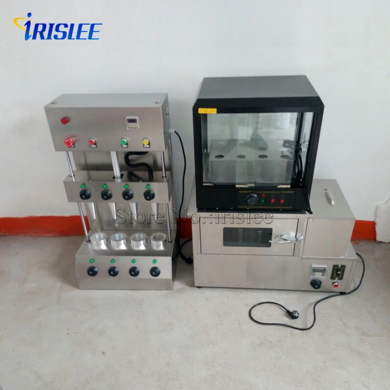 

2018 New designed 4 Moulds Pizza Cone Machine oven display case