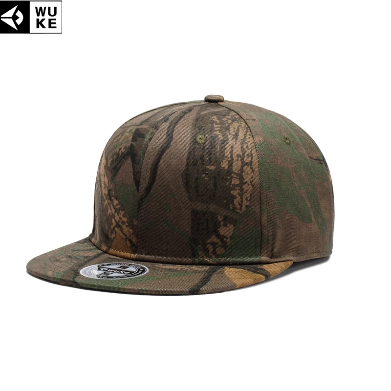 

WUKE Camouflage Pattern Men's Baseball Caps Army Style Gorras Para Hombre Flat Brim Snapback Cap Hat Adjustable Baseball Cap