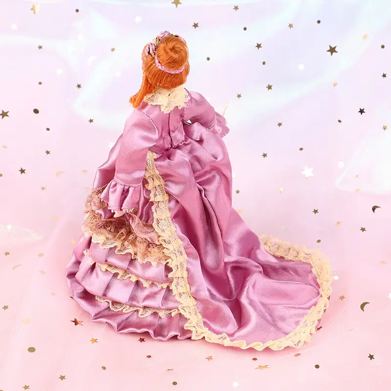 1:12 Кукольный домик миниатюрная мультяшная фарфоровая кукла «есть, чтобы играть» модель Dodo Shokugan платье в западном стиле куклы для девочек