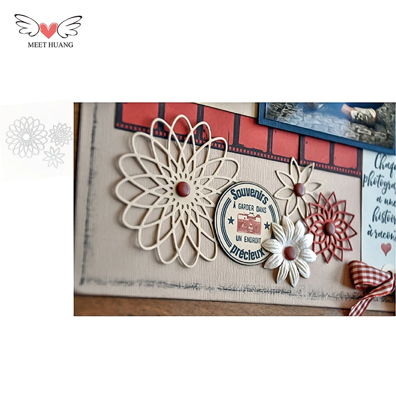 Штампы для скрапбукинга Doily Flower из углеродистой стали изготовления карт шаблон