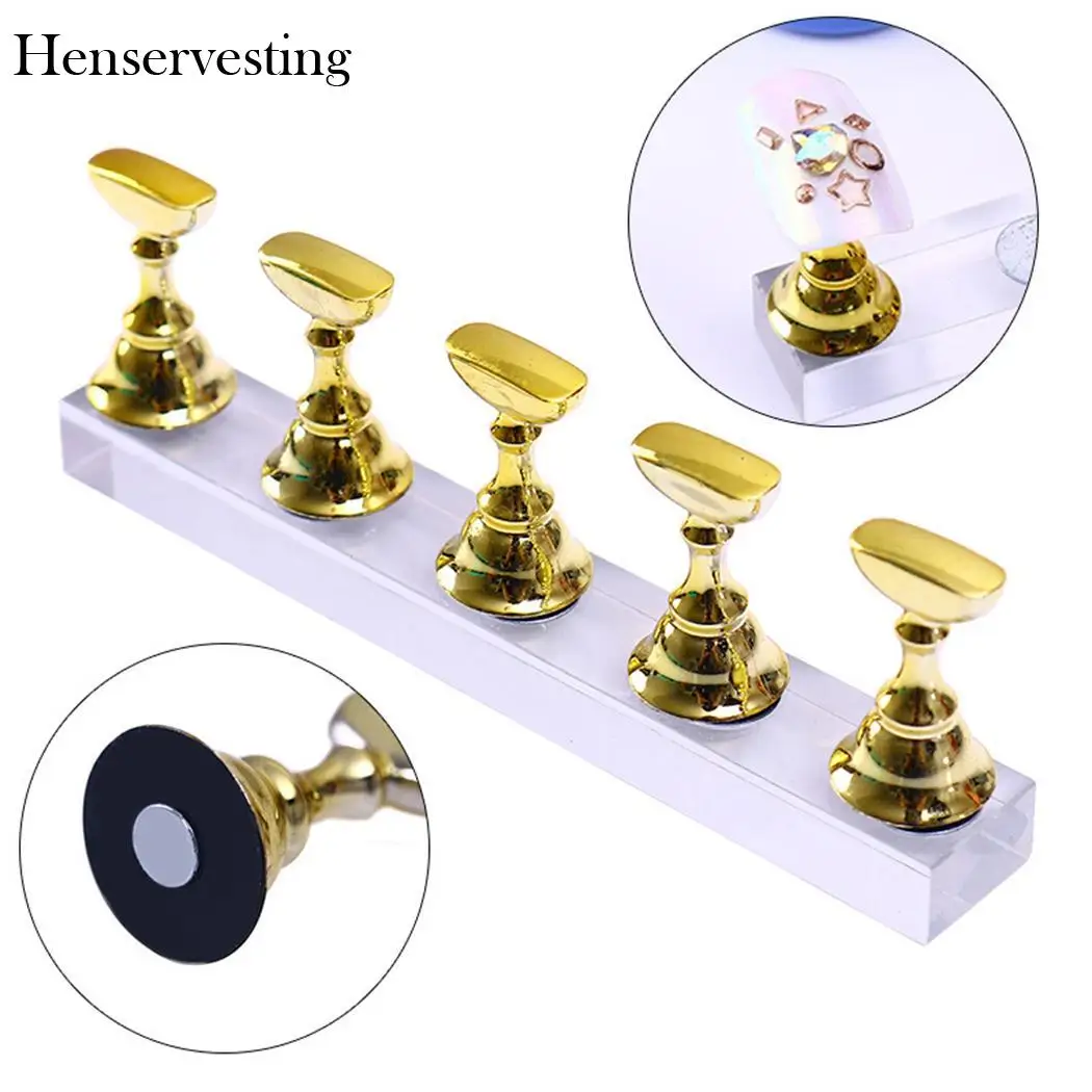 

Alloy Set Magnetic Nail Holder Display Stand Holder 1 Nail Art Practice DIY Tool