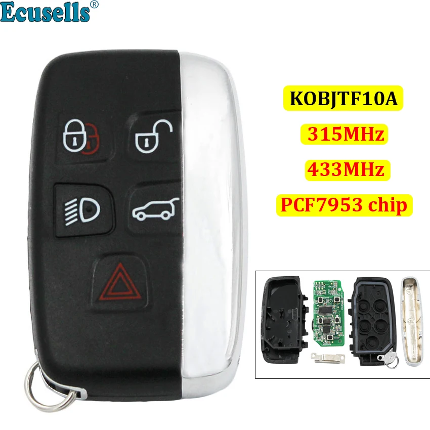 5 кнопочный флуоресцентный чип 315 МГц 434 PCF7953 для Land Rover Range Sport Evoque Vogue LR4 2010 2016 KF 10