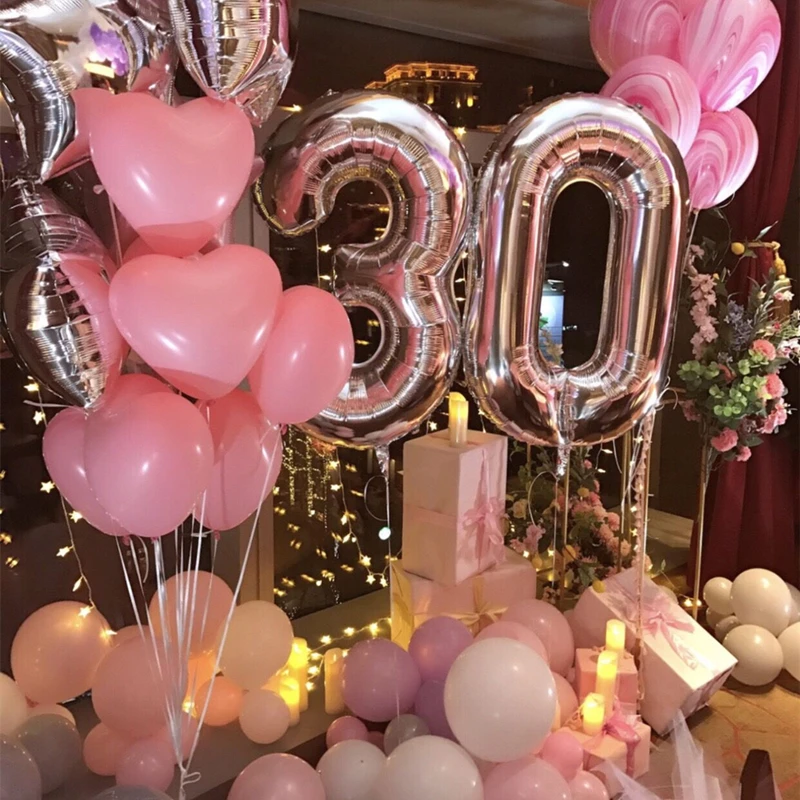 21 Years Rose Gold Birthday Party Supplies Decor Balloons Set 16//21//30-year-old