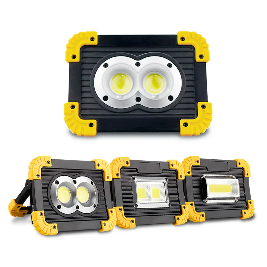 Kopen VBS USB Draagbare Led schijnwerper Outdoor 20 w DC5V Waterdichte Led Werk Lamp 18650 Oplaadbare Batterij Camping Lantaarn Tent lamp