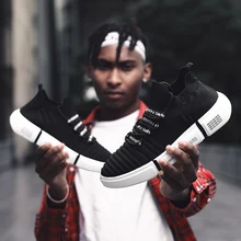 Легкий для мужчин's повседневная обувь мода fly ткань дышащая сетки воздуха Мужчин's Спортивная Летние удобные обувь для скейтборда