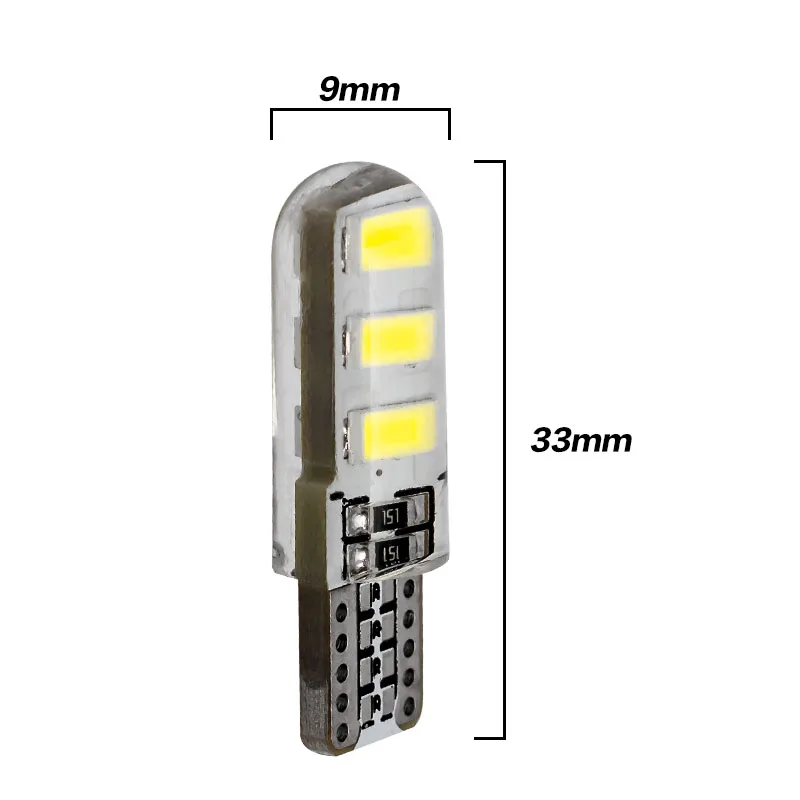 1 шт. T10 W5W силиконовый чехол 6 SMD 5630 5730 светодиодный Стоянкы Автомобилей Автомобиля