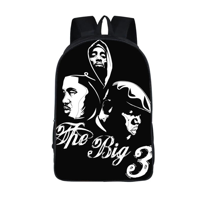 Rapper Printing Backpack for Teenagers Notorious Big 3 Hip Hop Bags