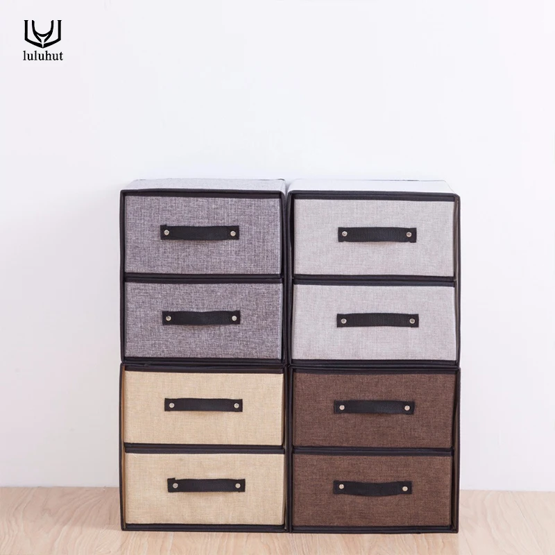 Luluhut الكتان تخزين الأدراج جديد تصميم قابل للغسل صندوق تخزين القماش الصدرية الجوارب منظم الملابس الداخلية مربع التشطيب درج منظم Luluhut الكتان تخزين الأدراج جديد تصميم قابل للغسل صندوق تخزين القماش الصدرية الجوارب منظم الملابس الداخلية مربع التشطيب درج منظم
