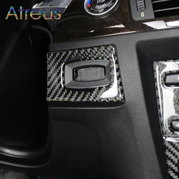 

1pcs For BMW E90 E92 E93 Carbon Fiber Headlight Switch Buttons Decorative Frame Cover Trim Dashboard Interior Molding Sticker