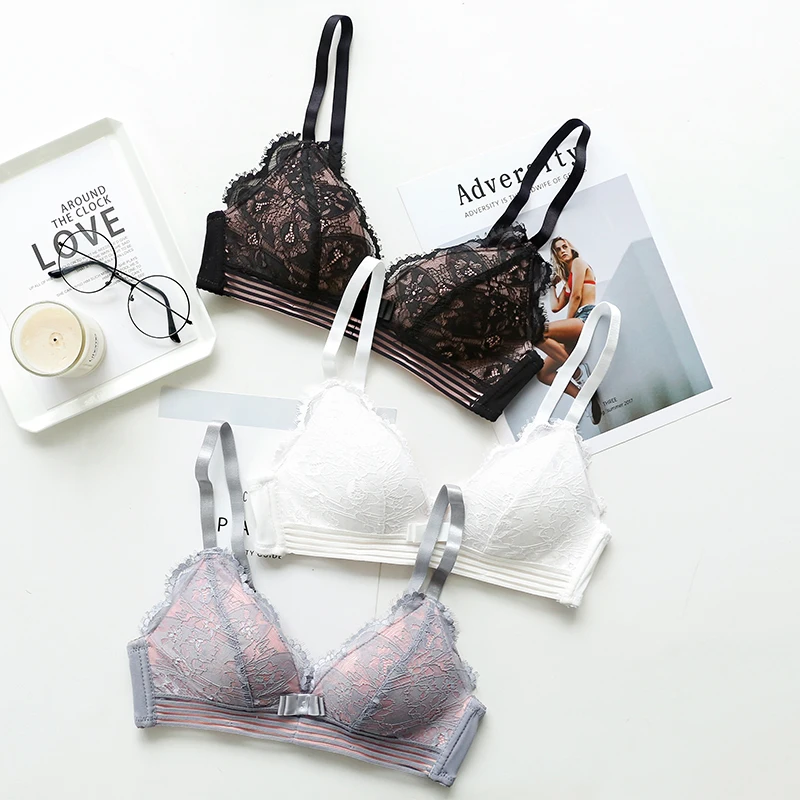 

2018 New Wireless Bra set Push up Bra Lingerie sets Floral Embroidery Underwear Women Sexy Bra and Panty sets luxury underwear