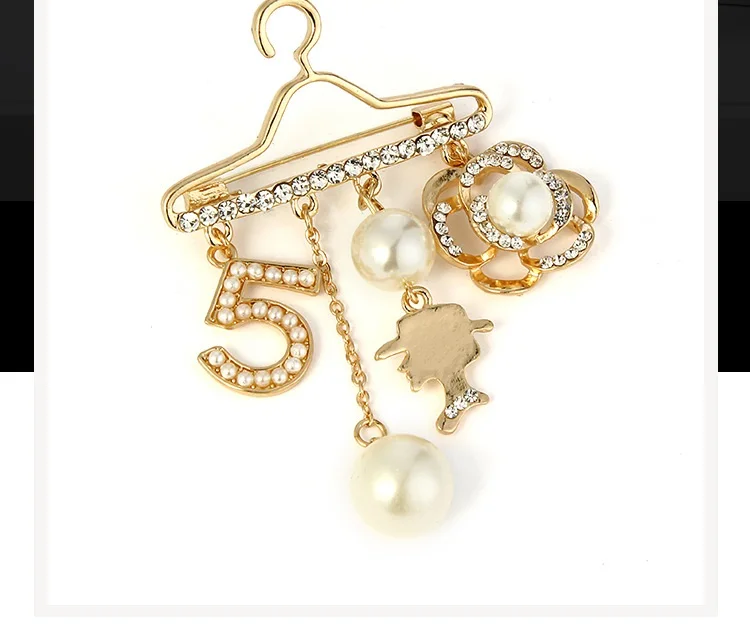 Pin Crystal Tassel Rhinestone Hanger dangle CC 5 women Flower Golden Plated For Women Brooch pin jewelry gift7