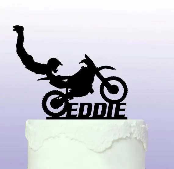 Decoration De Gateau D Anniversaire Couleur Nom De Motocross Decorations Personnalisees A Theme Fete Prenatale Mariage Enterrement De Jeune Fille Aliexpress