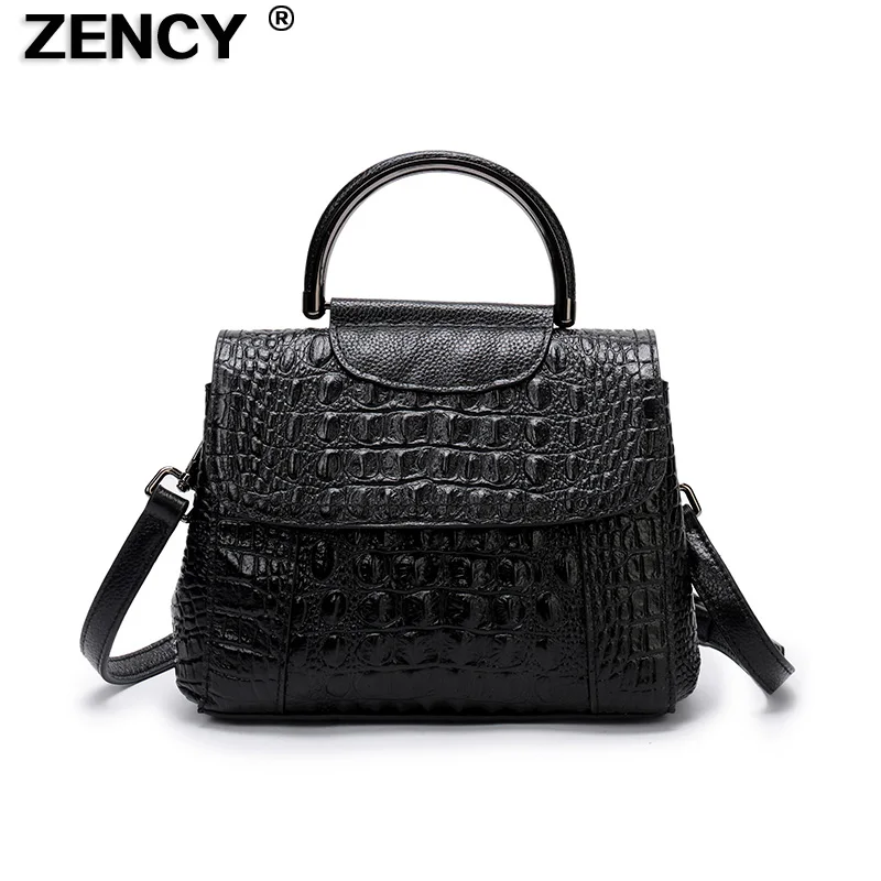 

Small New Arrival 100% Genuine Real Leather Women's Handbag Tote Bags Embossed Crocodile Alligator Pattern Cowhide Ladies Purse