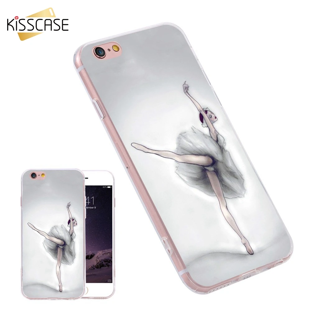 KISSCASE Ballet Girl Case For iPhone 8 7 6S 6 Plus 5S SE Phone Cases X XR XS Max 10 Fashion Patterned TPU Cover |