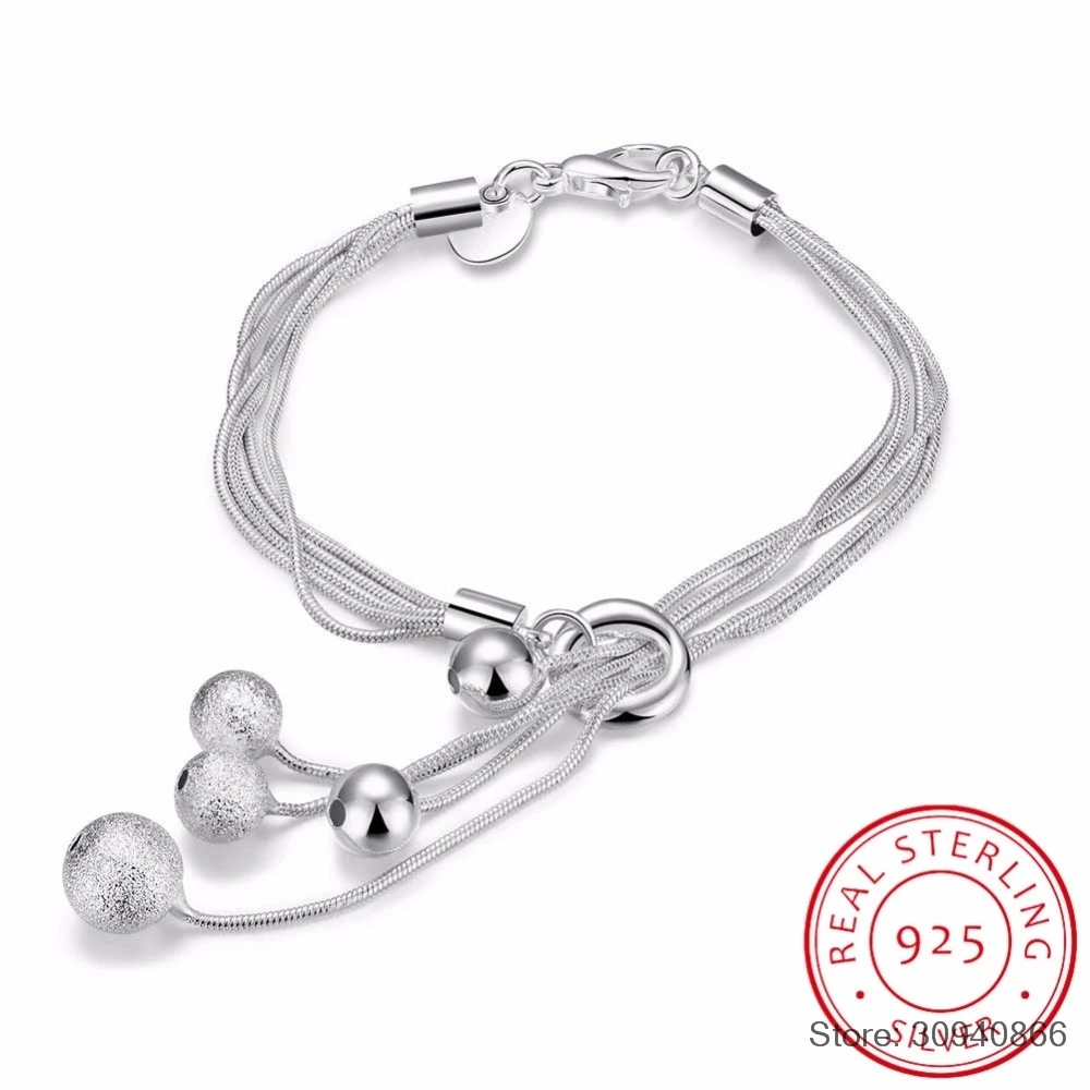 

SMTCAT 2017 bangle bracelet femme 925 Sterling Silver fine Jewelry five ball bracelet charm Pulseira for women High-quality